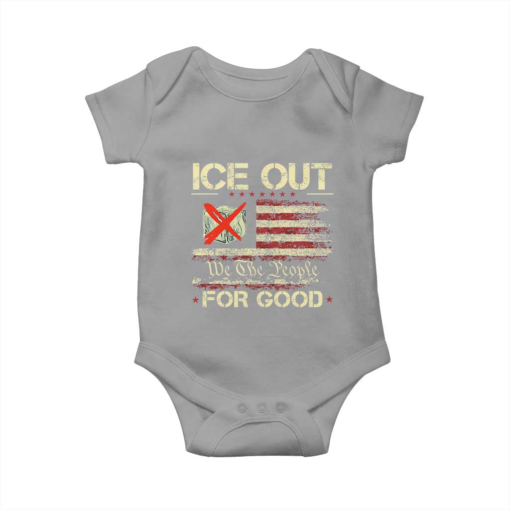 Ice Out For Good We The People Baby Onesie Justice and Freedom Political Resistance American Flag TS02 Sport Gray Print Your Wear