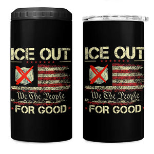 Ice Out For Good We The People 4 in 1 Can Cooler Tumbler Justice and Freedom Political Resistance American Flag TS02 One Size: 16 oz Black Print Your Wear
