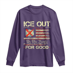 Ice Out For Good We The People Long Sleeve Shirt Justice and Freedom Political Resistance American Flag TS02 Purple Print Your Wear