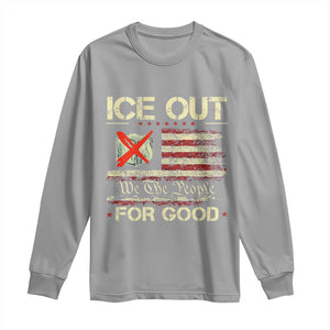Ice Out For Good We The People Long Sleeve Shirt Justice and Freedom Political Resistance American Flag TS02 Sport Gray Print Your Wear