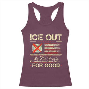Ice Out For Good We The People Racerback Tank Top Justice and Freedom Political Resistance American Flag TS02 Maroon Print Your Wear
