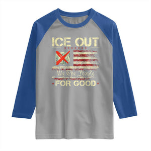 Ice Out For Good We The People Raglan Shirt Justice and Freedom Political Resistance American Flag TS02 Sport Gray Royal Print Your Wear