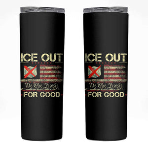 Ice Out For Good We The People Skinny Tumbler Justice and Freedom Political Resistance American Flag TS02 Black Print Your Wear