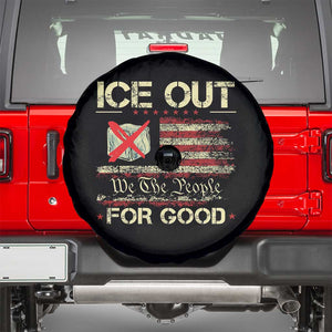 Ice Out For Good We The People Spare Tire Cover Justice and Freedom Political Resistance American Flag TS02 Black Print Your Wear