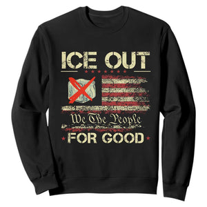 Ice Out For Good We The People Sweatshirt Justice and Freedom Political Resistance American Flag TS02 Black Print Your Wear
