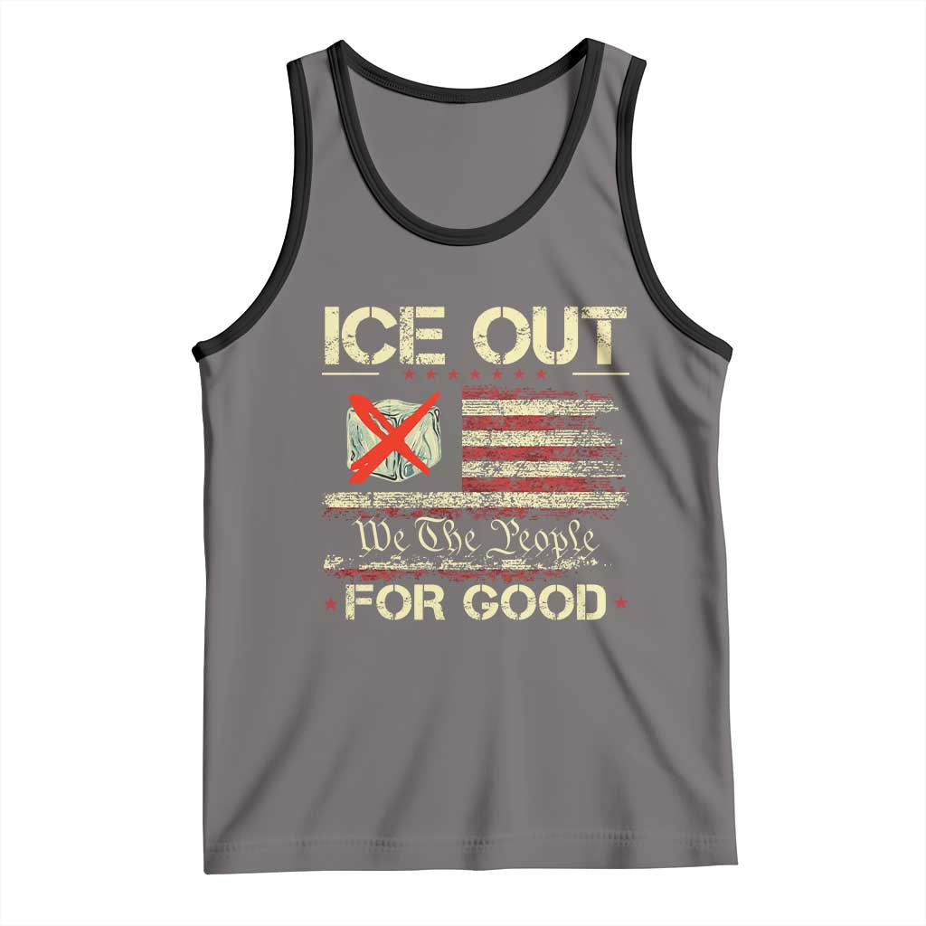 Ice Out For Good We The People Tank Top Justice and Freedom Political Resistance American Flag TS02 Deep Heather Black Print Your Wear