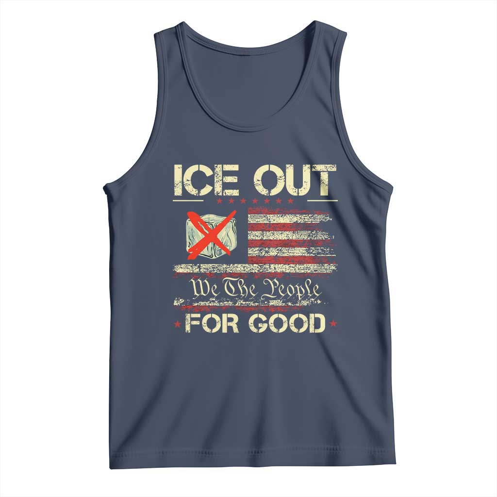 Ice Out For Good We The People Tank Top Justice and Freedom Political Resistance American Flag TS02 Navy Print Your Wear