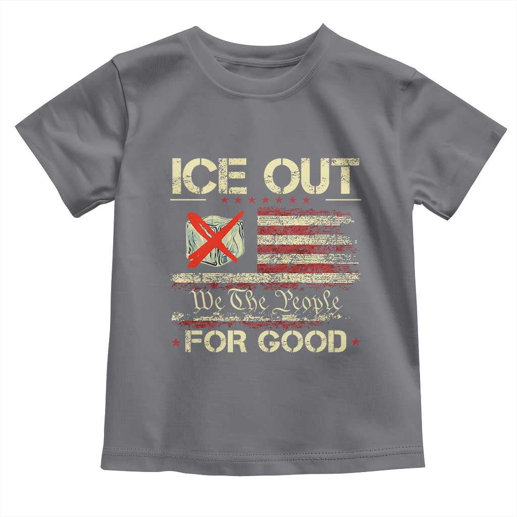 Ice Out For Good We The People Toddler T Shirt Justice and Freedom Political Resistance American Flag TS02 Charcoal Print Your Wear