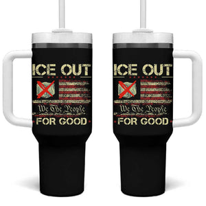 Ice Out For Good We The People Tumbler With Handle Justice and Freedom Political Resistance American Flag TS02 One Size: 40 oz Black Print Your Wear
