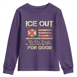 Ice Out For Good We The People Youth Sweatshirt Justice and Freedom Political Resistance American Flag TS02 Purple Print Your Wear