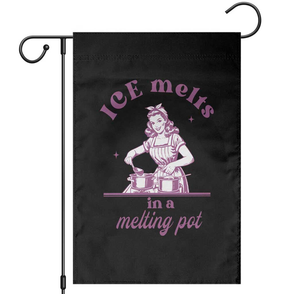 Ice Melts In A Melting Pot Garden Flag Funny Cooking Woman Retro Feminist Political Statement TS02 Black Print Your Wear