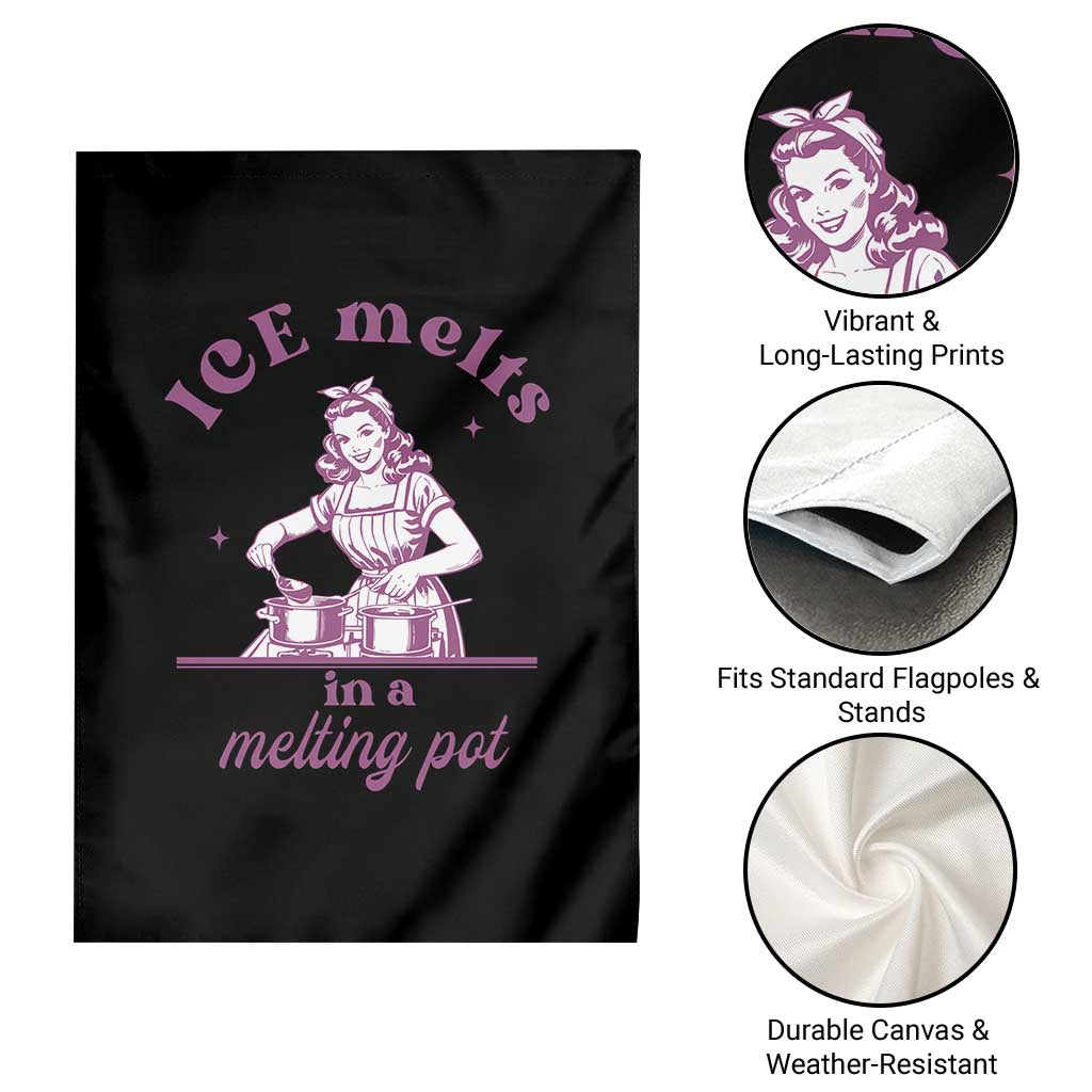 Ice Melts In A Melting Pot Garden Flag Funny Cooking Woman Retro Feminist Political Statement TS02 Print Your Wear