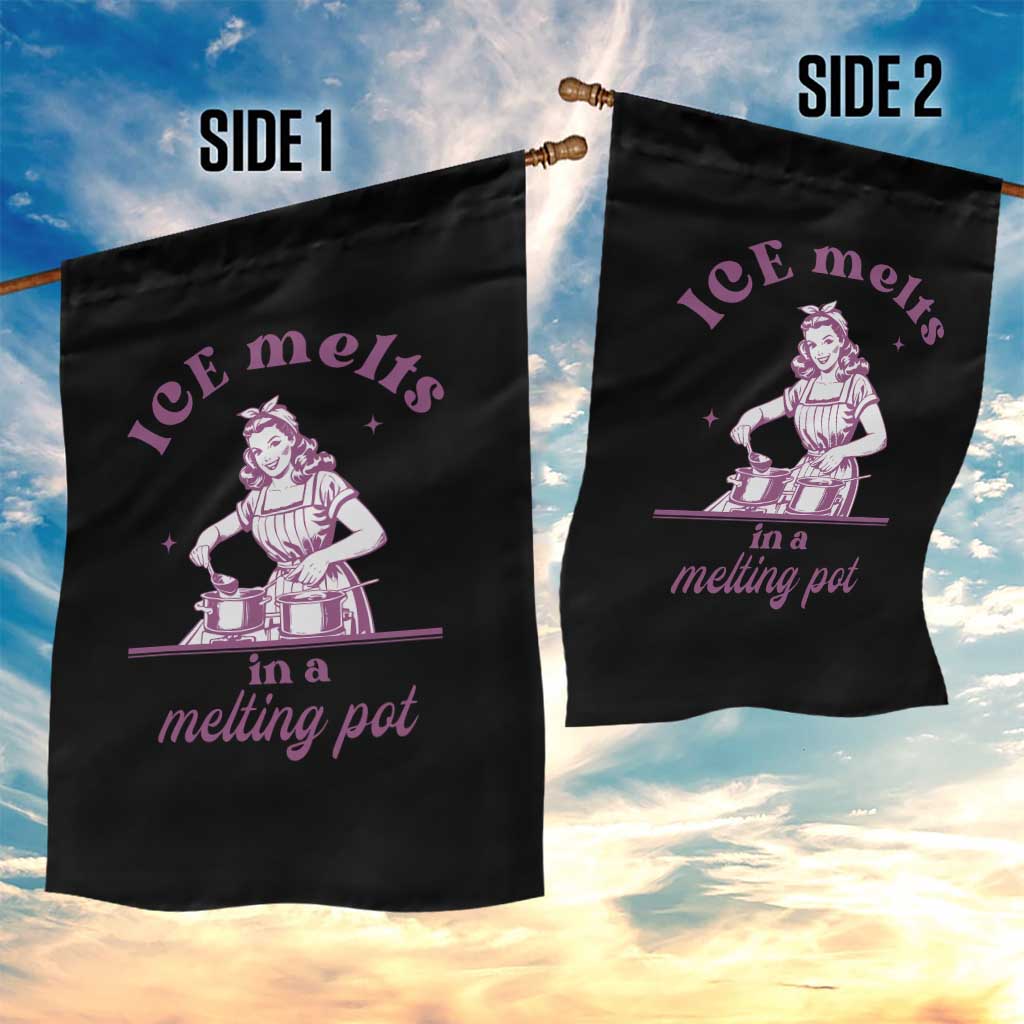 Ice Melts In A Melting Pot Garden Flag Funny Cooking Woman Retro Feminist Political Statement TS02 Print Your Wear