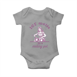 Ice Melts In A Melting Pot Baby Onesie Funny Cooking Woman Retro Feminist Political Statement TS02 Sport Gray Print Your Wear