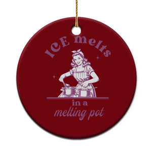Ice Melts In A Melting Pot Ceramic Ornament Funny Cooking Woman Retro Feminist Political Statement TS02 1pc Red Print Your Wear