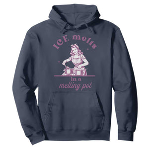 Ice Melts In A Melting Pot Hoodie Funny Cooking Woman Retro Feminist Political Statement TS02 Navy Print Your Wear