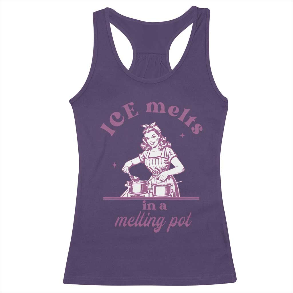 Ice Melts In A Melting Pot Racerback Tank Top Funny Cooking Woman Retro Feminist Political Statement TS02 Purple Print Your Wear