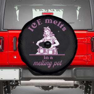 Ice Melts In A Melting Pot Spare Tire Cover Funny Cooking Woman Retro Feminist Political Statement TS02 Black Print Your Wear