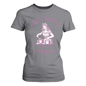 Ice Melts In A Melting Pot T Shirt For Women Funny Cooking Woman Retro Feminist Political Statement TS02 Charcoal Print Your Wear