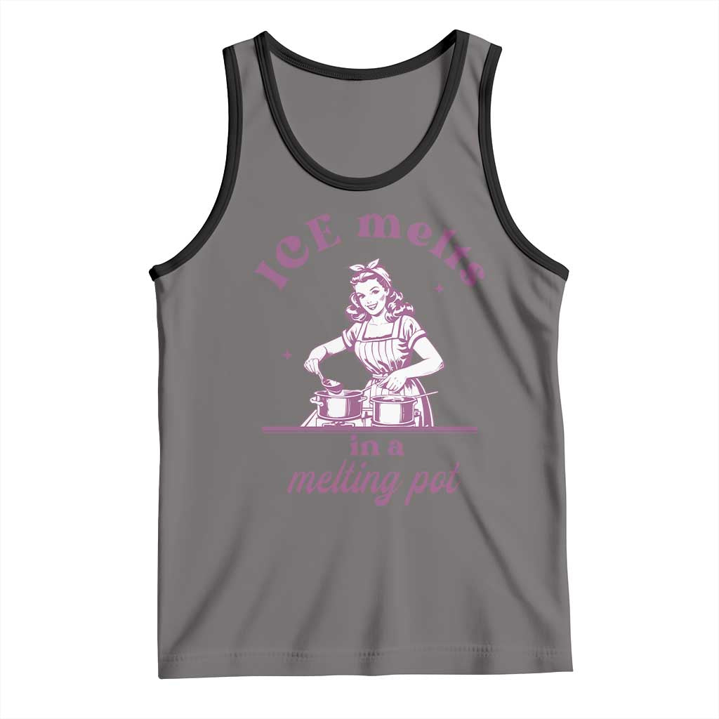 Ice Melts In A Melting Pot Tank Top Funny Cooking Woman Retro Feminist Political Statement TS02 Deep Heather Black Print Your Wear
