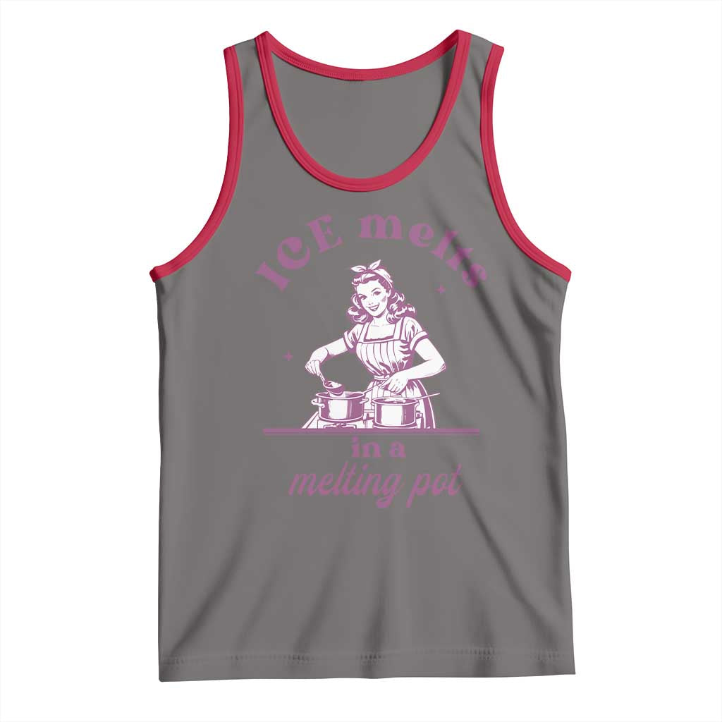 Ice Melts In A Melting Pot Tank Top Funny Cooking Woman Retro Feminist Political Statement TS02 Deep Heather Red Print Your Wear