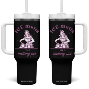 Ice Melts In A Melting Pot Tumbler With Handle Funny Cooking Woman Retro Feminist Political Statement TS02 One Size: 40 oz Black Print Your Wear
