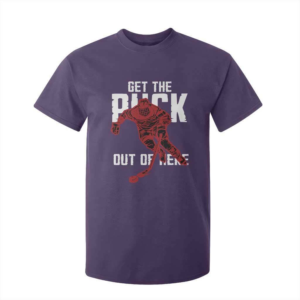 Get The Puck Out of Here T Shirt For Kid Sarcastic Ice Hockey Pun Humor TS02 Purple Print Your Wear