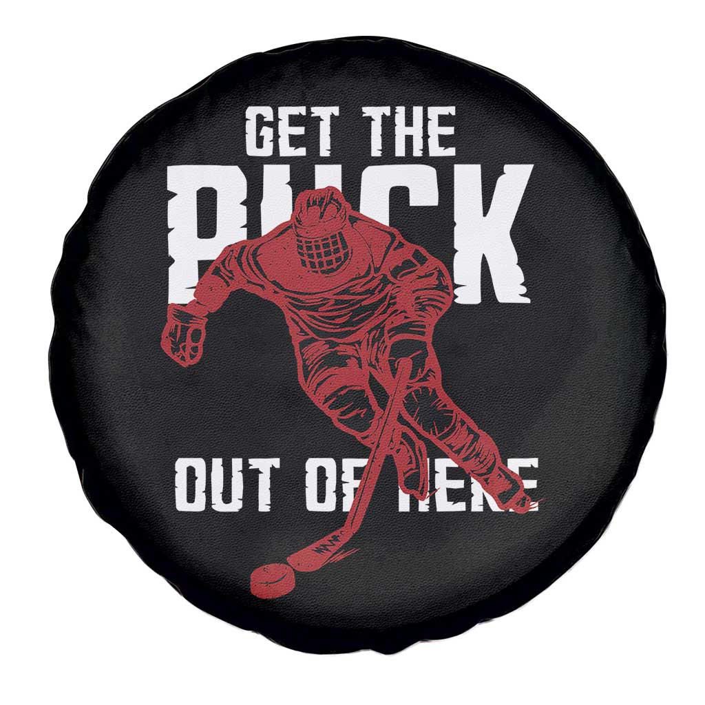 Get The Puck Out of Here Spare Tire Cover Sarcastic Ice Hockey Pun Humor TS02 Print Your Wear