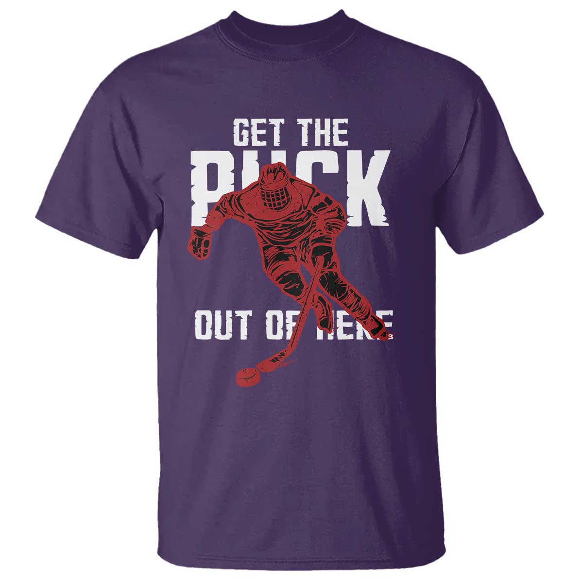 Get The Puck Out of Here T Shirt Sarcastic Ice Hockey Pun Humor TS02 Purple Print Your Wear