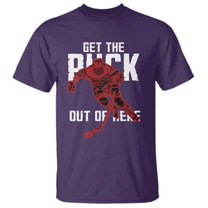 Get The Puck Out of Here T Shirt Sarcastic Ice Hockey Pun Humor TS02 Purple Print Your Wear