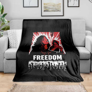 Freedom Iran Women Revolution 2026 Throw Blanket Lighting Cigarette with Burning Portrait Graphic TS02 Print Your Wear