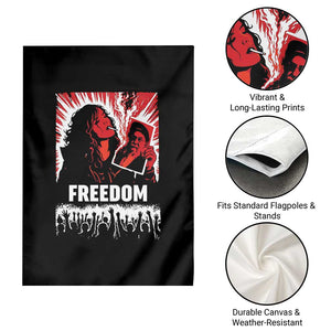 Freedom Iran Women Revolution 2026 Garden Flag Lighting Cigarette with Burning Portrait Graphic TS02 Print Your Wear