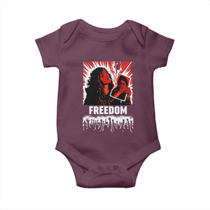 Freedom Iran Women Revolution 2026 Baby Onesie Lighting Cigarette with Burning Portrait Graphic TS02 Maroon Print Your Wear