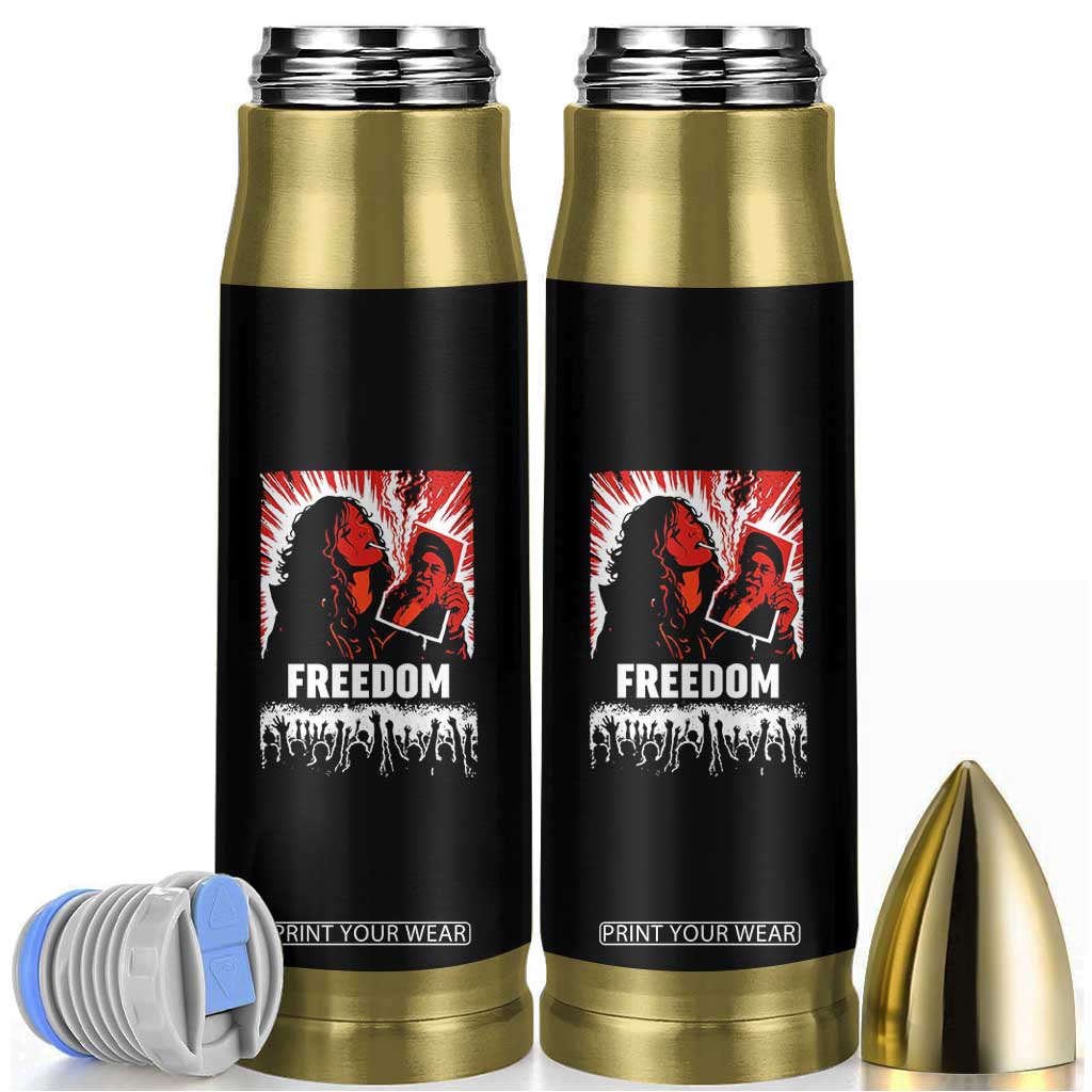Freedom Iran Women Revolution 2026 Bullet Tumbler Lighting Cigarette with Burning Portrait Graphic TS02 Black Print Your Wear