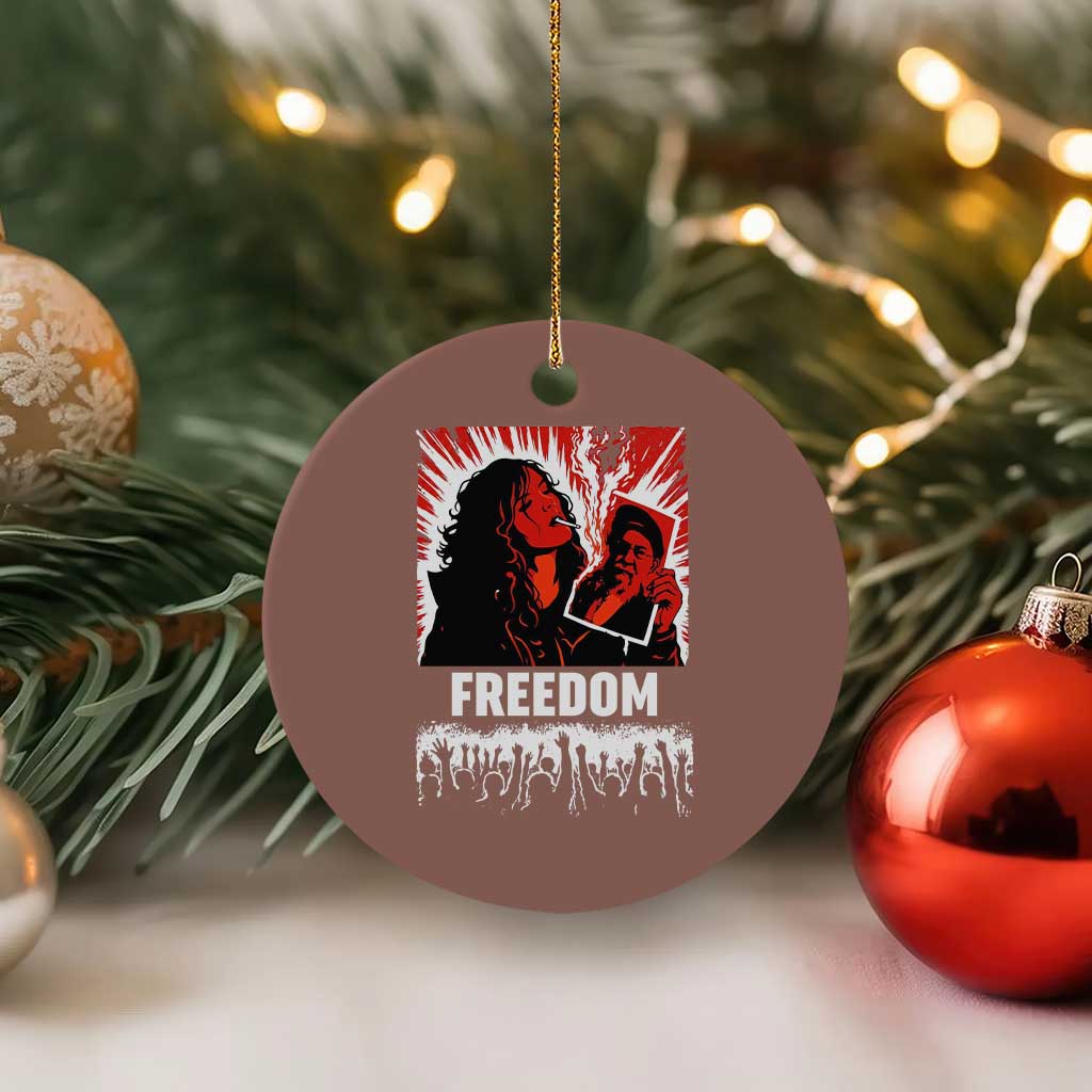 Freedom Iran Women Revolution 2026 Ceramic Ornament Lighting Cigarette with Burning Portrait Graphic TS02 1pc Mocha Print Your Wear
