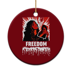 Freedom Iran Women Revolution 2026 Ceramic Ornament Lighting Cigarette with Burning Portrait Graphic TS02 1pc Red Print Your Wear