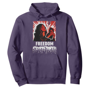 Freedom Iran Women Revolution 2026 Hoodie Lighting Cigarette with Burning Portrait Graphic TS02 Purple Print Your Wear