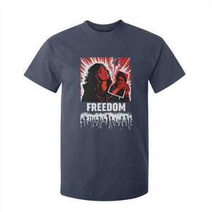 Freedom Iran Women Revolution 2026 T Shirt For Kid Lighting Cigarette with Burning Portrait Graphic TS02 Navy Print Your Wear