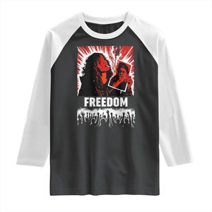 Freedom Iran Women Revolution 2026 Raglan Shirt Lighting Cigarette with Burning Portrait Graphic TS02 Black White Print Your Wear