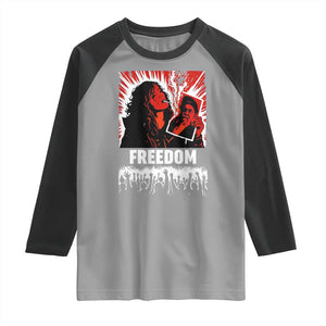Freedom Iran Women Revolution 2026 Raglan Shirt Lighting Cigarette with Burning Portrait Graphic TS02 Sport Gray Black Print Your Wear