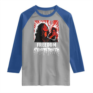 Freedom Iran Women Revolution 2026 Raglan Shirt Lighting Cigarette with Burning Portrait Graphic TS02 Sport Gray Royal Print Your Wear