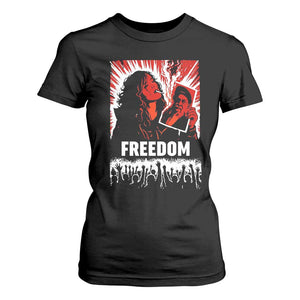 Freedom Iran Women Revolution 2026 T Shirt For Women Lighting Cigarette with Burning Portrait Graphic TS02 Black Print Your Wear