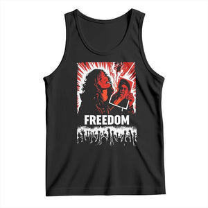 Freedom Iran Women Revolution 2026 Tank Top Lighting Cigarette with Burning Portrait Graphic TS02 Black Print Your Wear