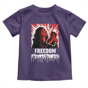 Freedom Iran Women Revolution 2026 Toddler T Shirt Lighting Cigarette with Burning Portrait Graphic TS02 Purple Print Your Wear