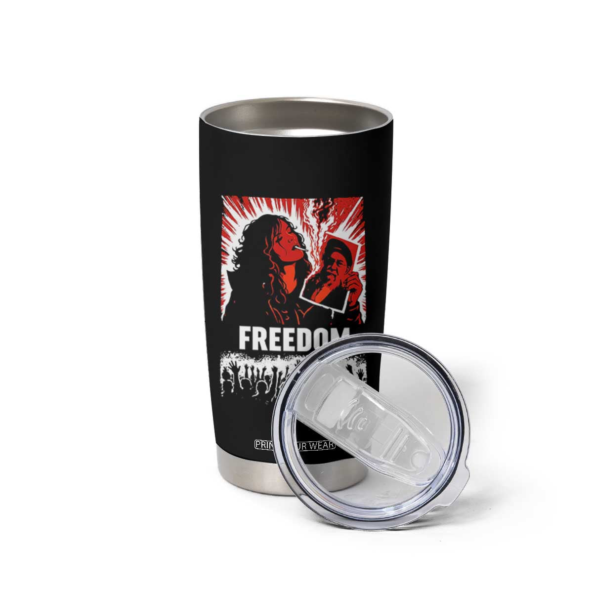 Freedom Iran Women Revolution 2026 Tumbler Cup Lighting Cigarette with Burning Portrait Graphic TS02 Print Your Wear