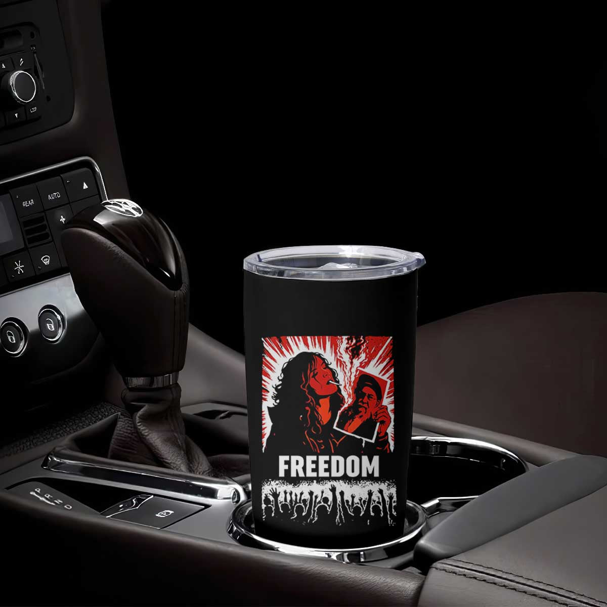 Freedom Iran Women Revolution 2026 Tumbler Cup Lighting Cigarette with Burning Portrait Graphic TS02 Print Your Wear