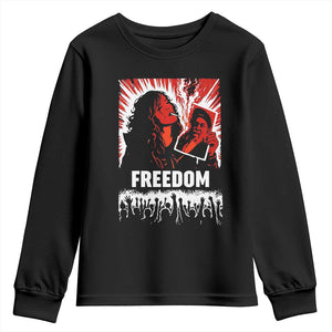 Freedom Iran Women Revolution 2026 Youth Sweatshirt Lighting Cigarette with Burning Portrait Graphic TS02 Black Print Your Wear