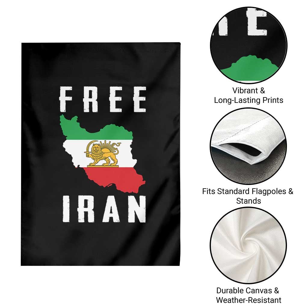 Free Iran Revolution 2026 Garden Flag Sun and Lion Flag Iranian Freedom Justice TS02 Print Your Wear