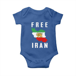 Free Iran Revolution 2026 Baby Onesie Sun and Lion Flag Iranian Freedom Justice TS02 Royal Blue Print Your Wear