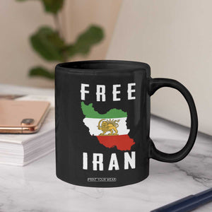 Free Iran Revolution 2026 Coffee Mug Sun and Lion Flag Iranian Freedom Justice TS02 Print Your Wear